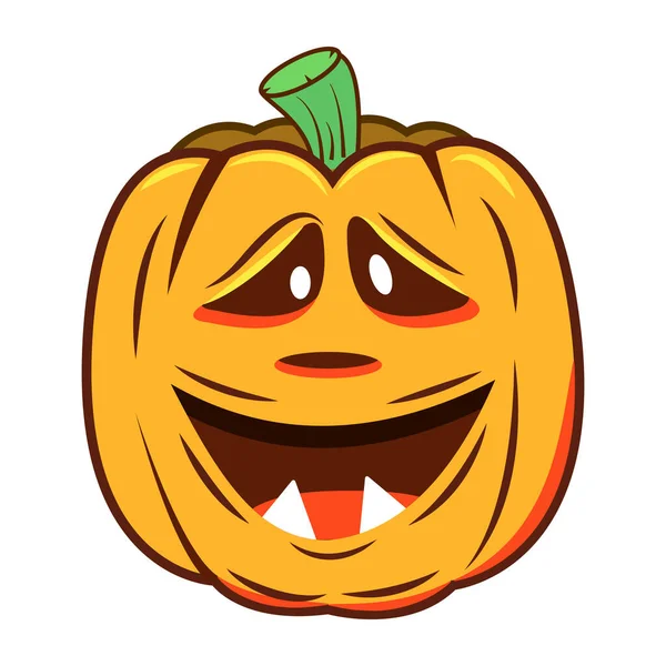 Halloween Pumpa Tecknad Ikon Vektor Illustration — Stock vektor