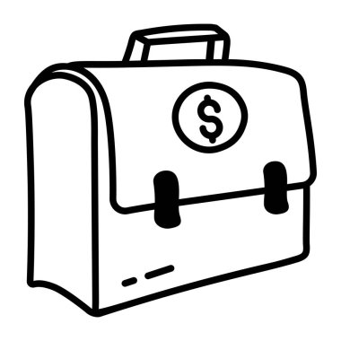 evrak çantası ikonu vektör illüstrasyonu