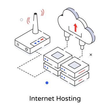 İnternet sunucu simgesi, vektör illüstrasyon tasarımı