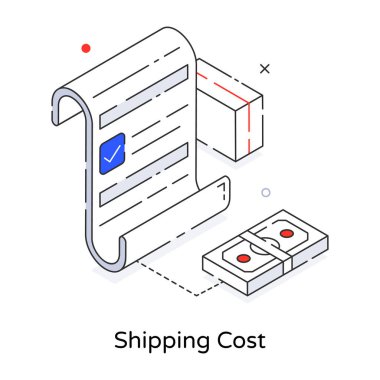 nakliye maliyeti simgesi, vektör illüstrasyon tasarımı