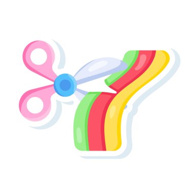 Makas ve tarak simgesi. Web için kuaför fırça vektör simgelerinin düz çizimi