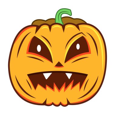 Göz vektörü çizimi olan Cadılar Bayramı kabağı