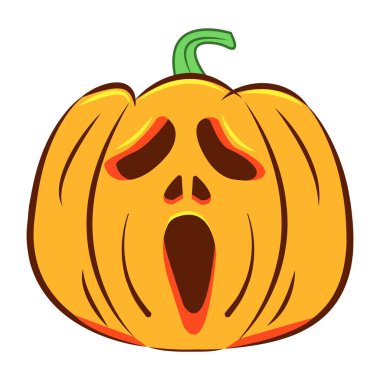 Göz vektörü çizimi olan Cadılar Bayramı kabağı