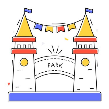 Lunapark simgesi, vektör illüstrasyonu