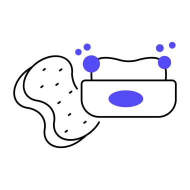 Süngerli banyo sabunu, vektör çizimi