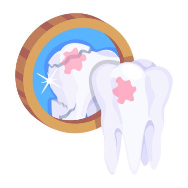 diş, diş bakımı ve sağlık teması izole edilmiş tasarım vektörü çizimi