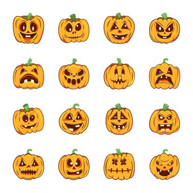 Cadılar Bayramı balkabağı oyulmuş gözler ve balkabaklarıyla