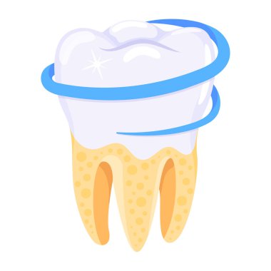 tooth with toothpaste and toothbrush. vector illustration