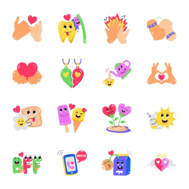 Dünyanın bir dizi sevimli çizgi film karakteri. vektör illüstrasyonu