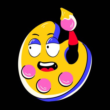 Şirin bir çizgi film paletinin vektör çizimi