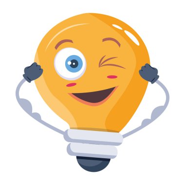 light bulb with a smile on face. vector illustration