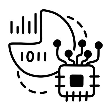 Devre kartı simgesi. özet robot vektör çizimi sembolü