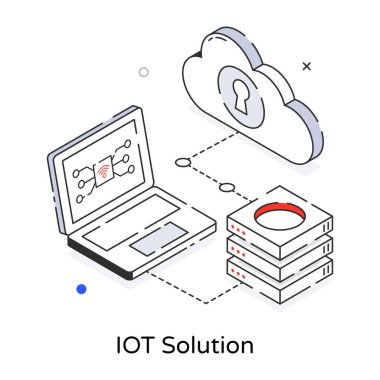IOT çözümü, vektör illüstrasyonu