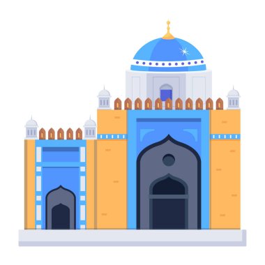 Güzel bir cami simgesinin vektör çizimi