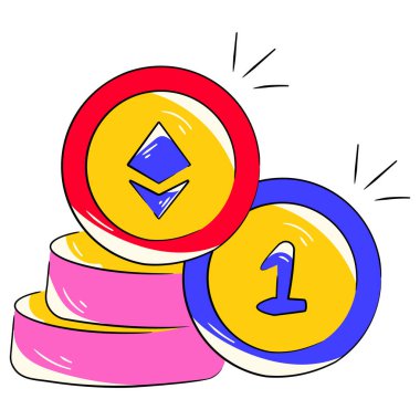 Şifreleme para birimi vektör illüstrasyon tasarımı