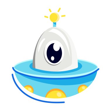 UFO çizgi film karakteri. vektör illüstrasyonu