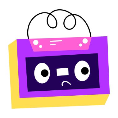 kaset ikonu. çizgi film illüstrasyonu