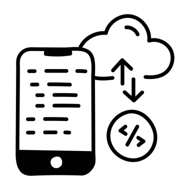 Bulut hesaplama ve vektör illüstrasyonlu pankart