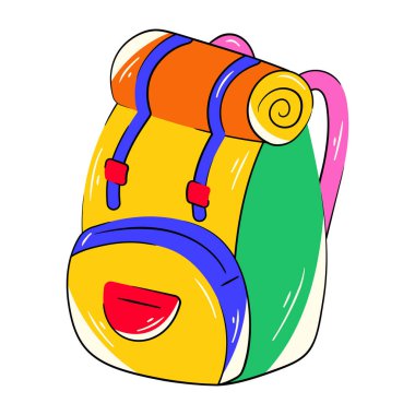 Çizgi film sırt çantasının vektör çizimi 