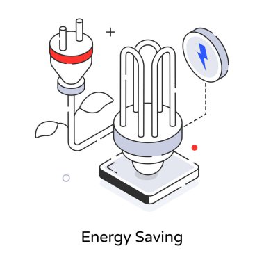 Enerji tasarrufunun vektör illüstrasyonu