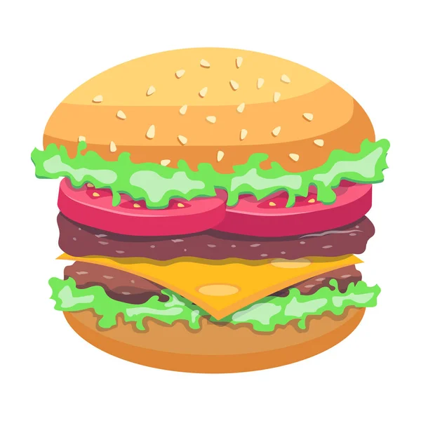 Vectorillustratie Van Hamburger Snack — Stockvector