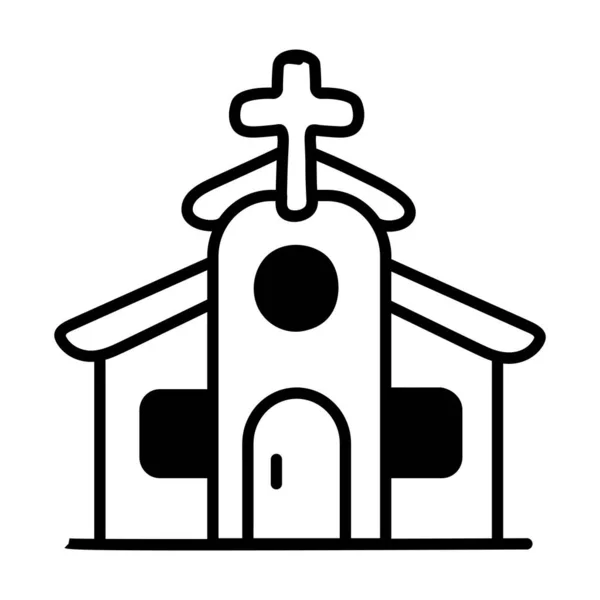 Икона Церкви Контурная Иллюстрация Векторных Иконок Иисуса Сети — стоковый вектор