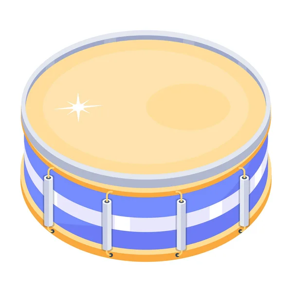 Drum Icon Vector Isometric Illustration Drums Isolated White Background — Stockový vektor