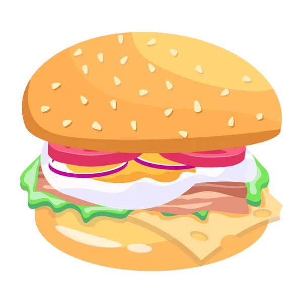 Illustration Vectorielle Burger Snack — Image vectorielle