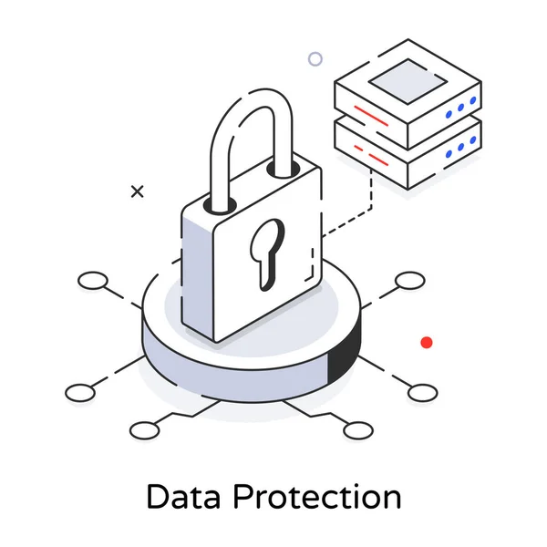 Data Protection Simple Design — Stock Vector