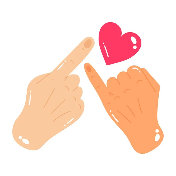 Χέρι Την Καρδιά Σύμβολο Διάνυσμα Εικονογράφηση Σχεδιασμό — Διανυσματικό Αρχείο