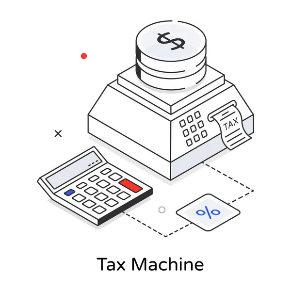 Значок Податкової Машини Векторна Ілюстрація Дизайну — стоковий вектор