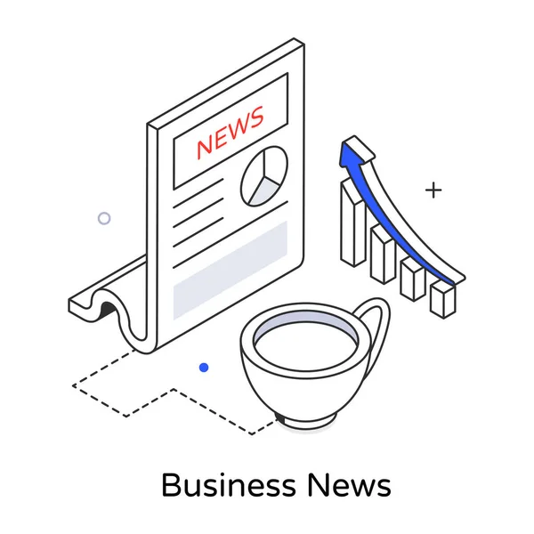 Business News Ikon Vektor Illustration Design — Stock vektor