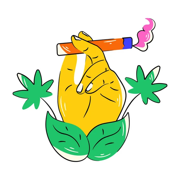 Ikon Cannabis Desain Ilustrasi Vektor - Stok Vektor