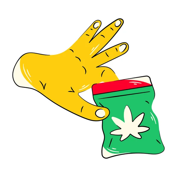 Hånd Som Holder Marihuanapose Vektor Illustrasjon – stockvektor