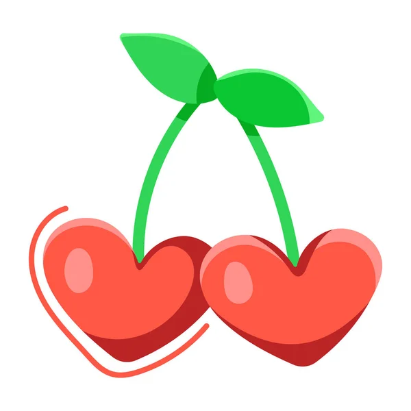Icône Fruits Cerise Illustration Vectorielle — Image vectorielle