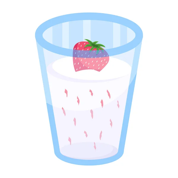 Delicious Strawberry Drink Vector Illustration — Stock Vector