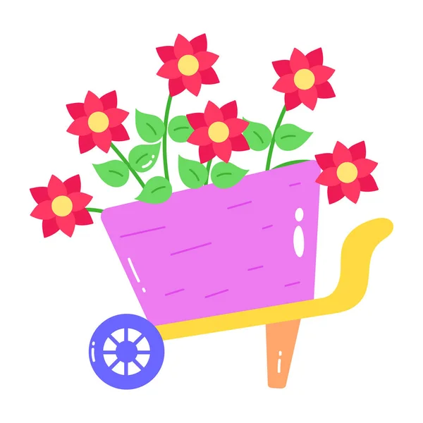 Vektorová Ilustrace Kolečka Květinami — Stockový vektor