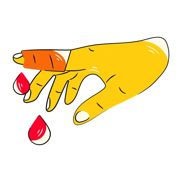 Vektorová Ilustrace Zraněného Prstu — Stockový vektor