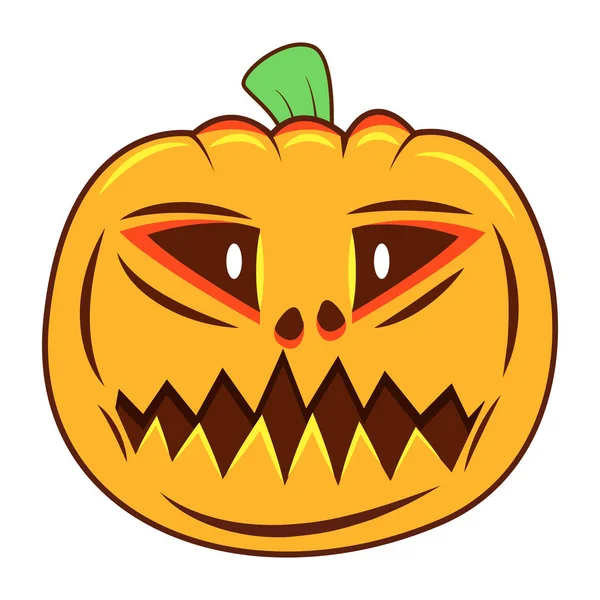 Halloween Pompoen Met Ogen Vector Illustratie Ontwerp — Stockvector
