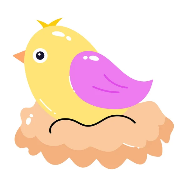Cute Baby Bird Cartoon Vector Gambar Desain - Stok Vektor
