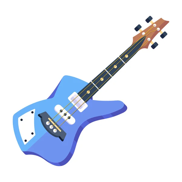 Gitarre Musikinstrument Isolierte Vektorillustration — Stockvektor