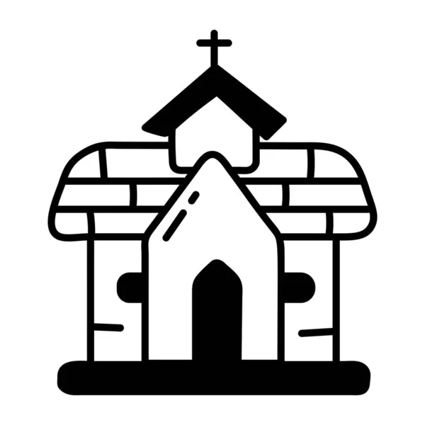 Vetor Ícone Igreja Isolado Fundo Branco Sinal Transparente Religião —  Vetores de Stock