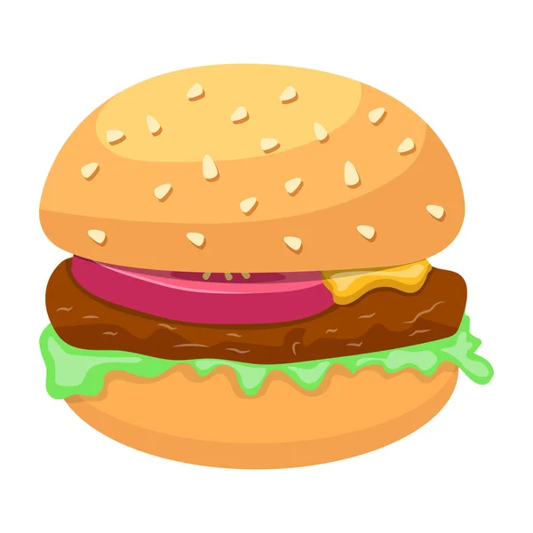 Vector Illustration Burger Fast Food — Stock Vector
