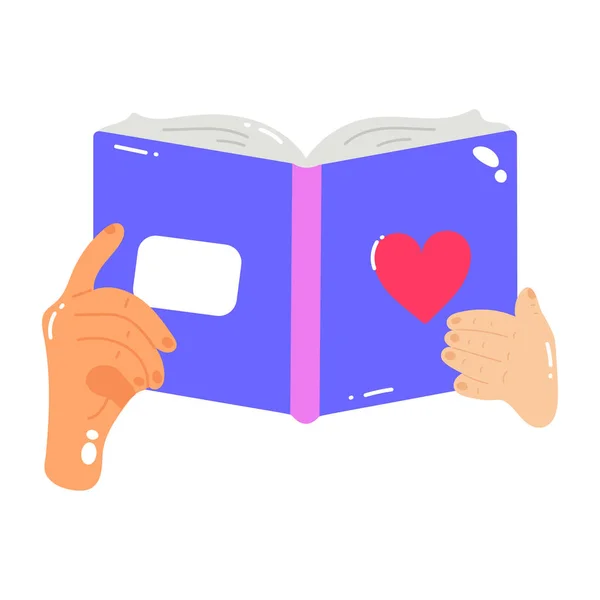 Buch Mit Herz Und Liebe Vektor Illustration Design — Stockvektor