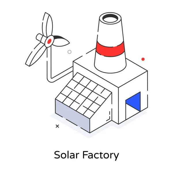 Векторный Значок Солнечного Завода — стоковый вектор