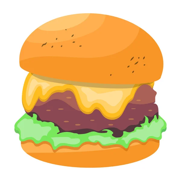 Hamburger Ikona Web Prosta Ilustracja — Wektor stockowy