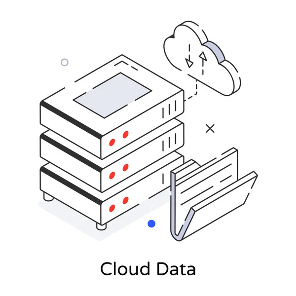 Data Storage Line Icon — Stock Vector
