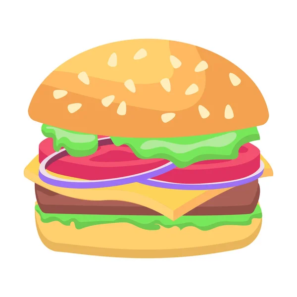 Гамбургер Векторна Ілюстрація Білому — стоковий вектор