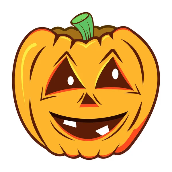 Halloween Pompoen Cartoon Icoon Vectorillustratie — Stockvector