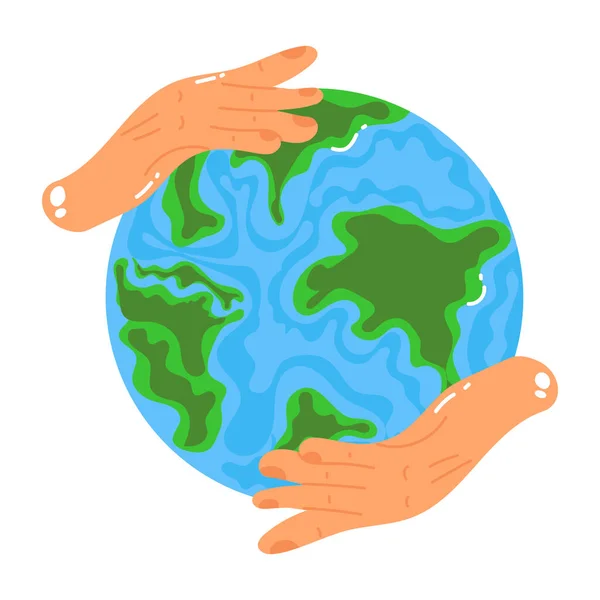 Vector Illustration Earth Hands — Stock Vector
